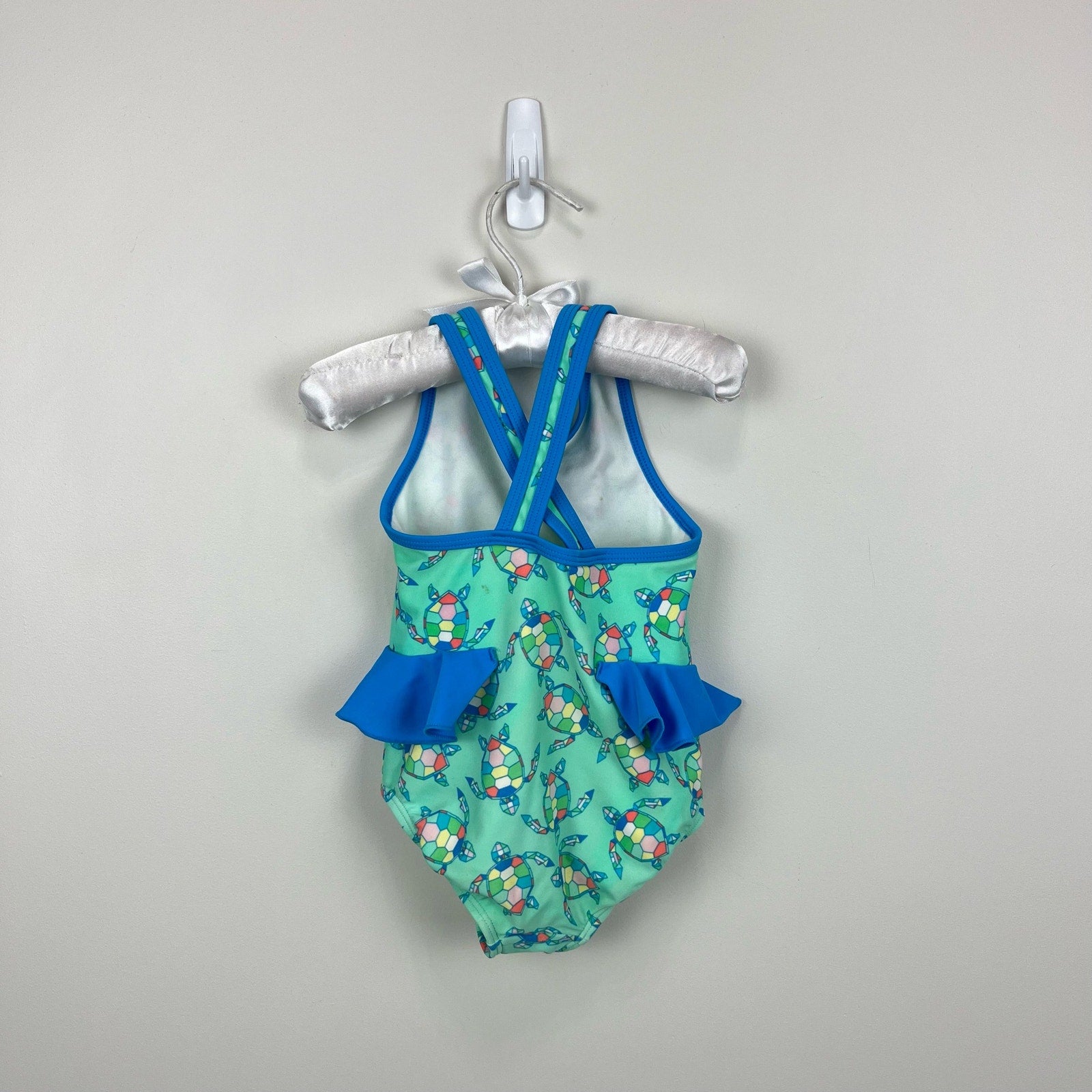 L.L. Bean Girls Ruffle Turtle Bathing Suit 2T