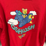 Load image into Gallery viewer, Vintage OshKosh B'gosh Red Pudgy Plane Teddy Bear Sweatshirt 2T
