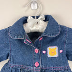 Load image into Gallery viewer, Vintage Y2K Disney Winnie the Pooh Denim Embroidered Heart Dress 6-9 Months
