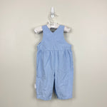 Load image into Gallery viewer, Vintage Mufflings Blue Gingham Fruit &amp; Flower Overalls 9 Months
