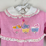 Load image into Gallery viewer, Vintage Thomas Pink Ruffle Animal Train Coverall Romper 3-6 Months
