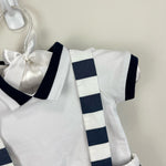 Load image into Gallery viewer, Jacadi Paris Striped Bubble Shortall Romper Set 3 Months
