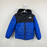 Load image into Gallery viewer, The North Face Reversible Mount Chimbo Full-Zip Hooded Jacket Blue Black 4T
