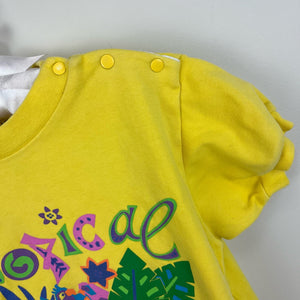 Vintage The Place Yellow Tropical Romper XXL 30-36 Months