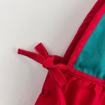 Load image into Gallery viewer, Vintage Popsicle Red Applique Bug Shortall Romper 3T
