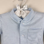 Load image into Gallery viewer, Kissy Kissy Blue Striped Footie Coverall Newborn
