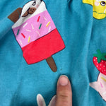 Load image into Gallery viewer, Mini Boden Fun Print Cotton Jersey Skort Blue Ice Cream Animals 6-7
