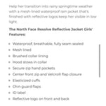 Load image into Gallery viewer, The North Face Girls' Resolve Reflective Hyvent Rain Jacket Azalea Pink M 10-12
