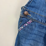 Load image into Gallery viewer, OshKosh B'gosh Floral Cuff Blue Jean Overalls 24 Months
