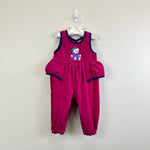 Load image into Gallery viewer, Vintage Teddy Bear Ruffle Overalls 18 Months
