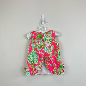 Lilly Pulitzer Girls Flamingo Pink Southern Charm Shift Dress 6-12 Months