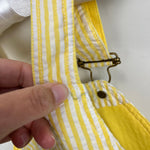 Load image into Gallery viewer, Dotty Dungarees Yellow Seersucker Shorts Overalls 18-24 Months NWT
