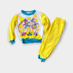 Load image into Gallery viewer, Vintage Tough Cookies Yellow Outer Space Sweatsuit 24 Months
