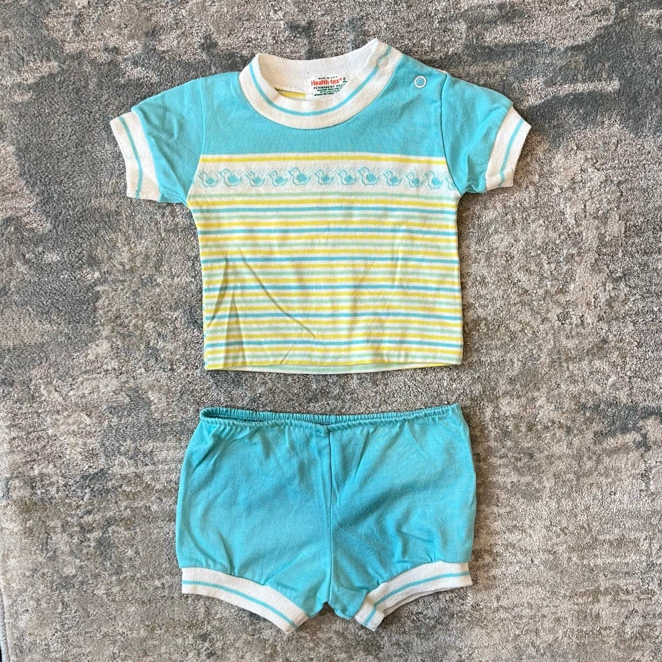 Vintage Healthtex Two Piece Ducky Outfit 6 Months USA