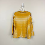 Load image into Gallery viewer, Hanna Andersson Long Sleeve Striped Applique T-Shirt Yellow Robot 110 cm 5T
