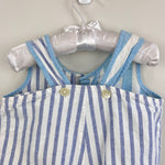 Load image into Gallery viewer, Vintage Gap Mixed Blue Stripe Bubble Romper L 12-18 Months

