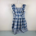 Load image into Gallery viewer, Ralph Lauren Girls Mixed Plaid Cotton Madras Dress Cottage White Blue 12
