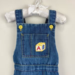 Load image into Gallery viewer, Vintage Donmoor ABC Block Denim Overalls 24 Months
