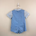 Load image into Gallery viewer, Vintage Blue Applique Circus Shortall Romper Set 3T
