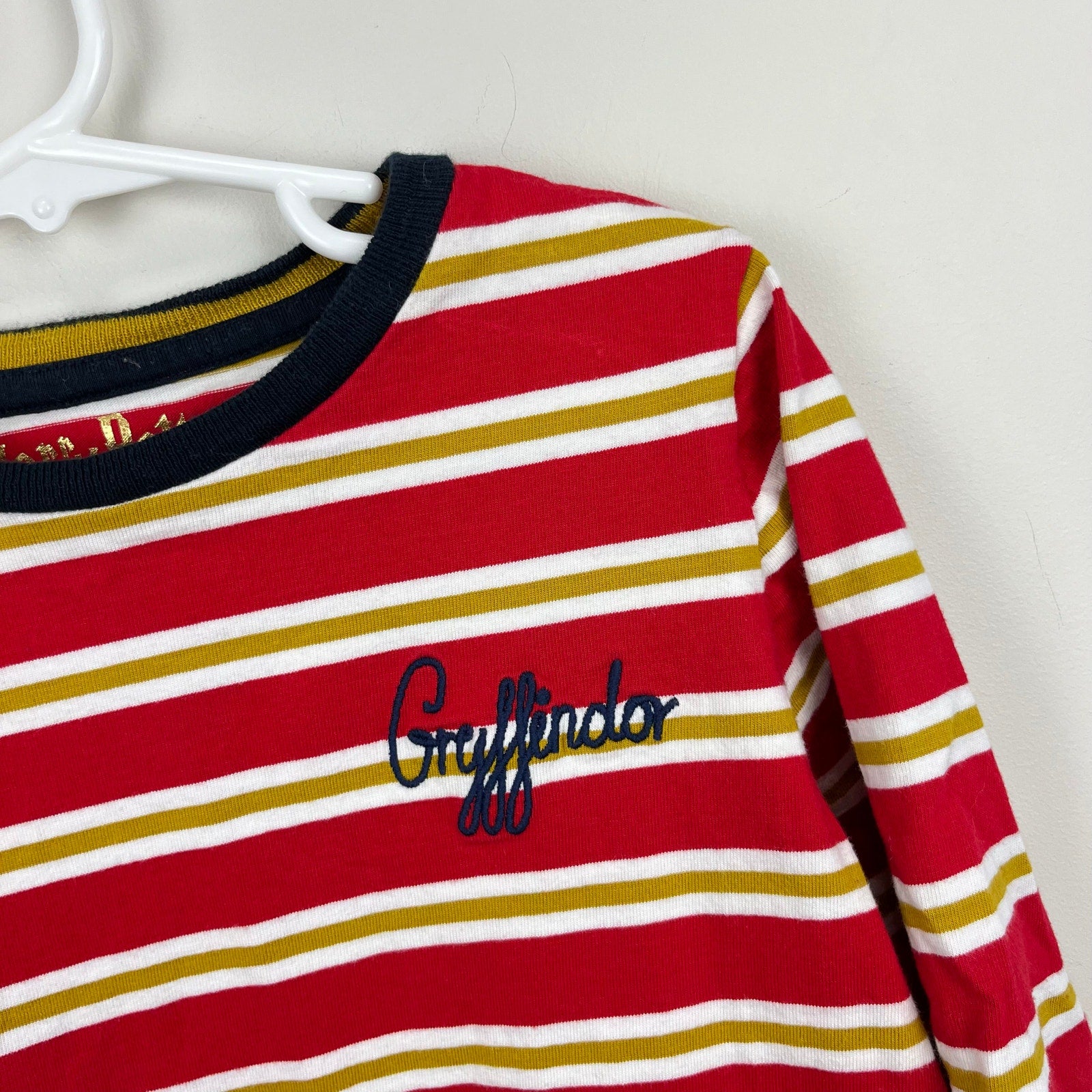 Mini Boden x Harry Pottery Gryffindor Breton Stripe T-Shirt 6-7 NWOT