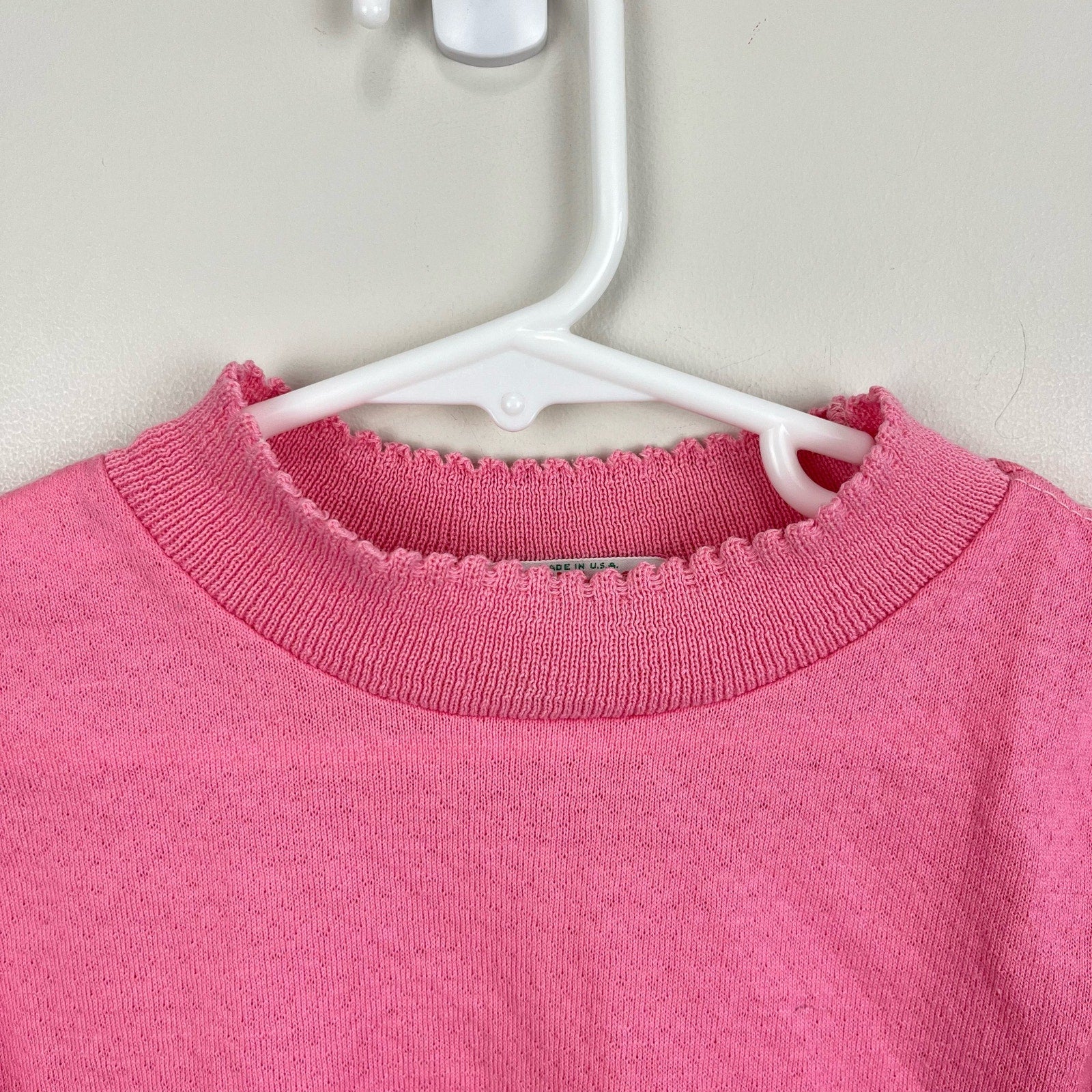 Vintage Healthtex Pink Pointelle Tee 6 USA