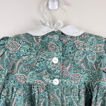 Load image into Gallery viewer, Vintage Janes Green Paisley Floral Lace Dress &amp; Bloomers Set Baby Girl
