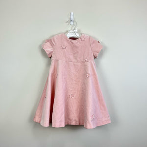 Florence Eiseman Girls Pink Velvet Flower Dress 3T