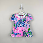 Load image into Gallery viewer, Lilly Pulitzer Girls Dominique Infant Shift Dress Gecko Green Tiger Sunrise 3-6 Months

