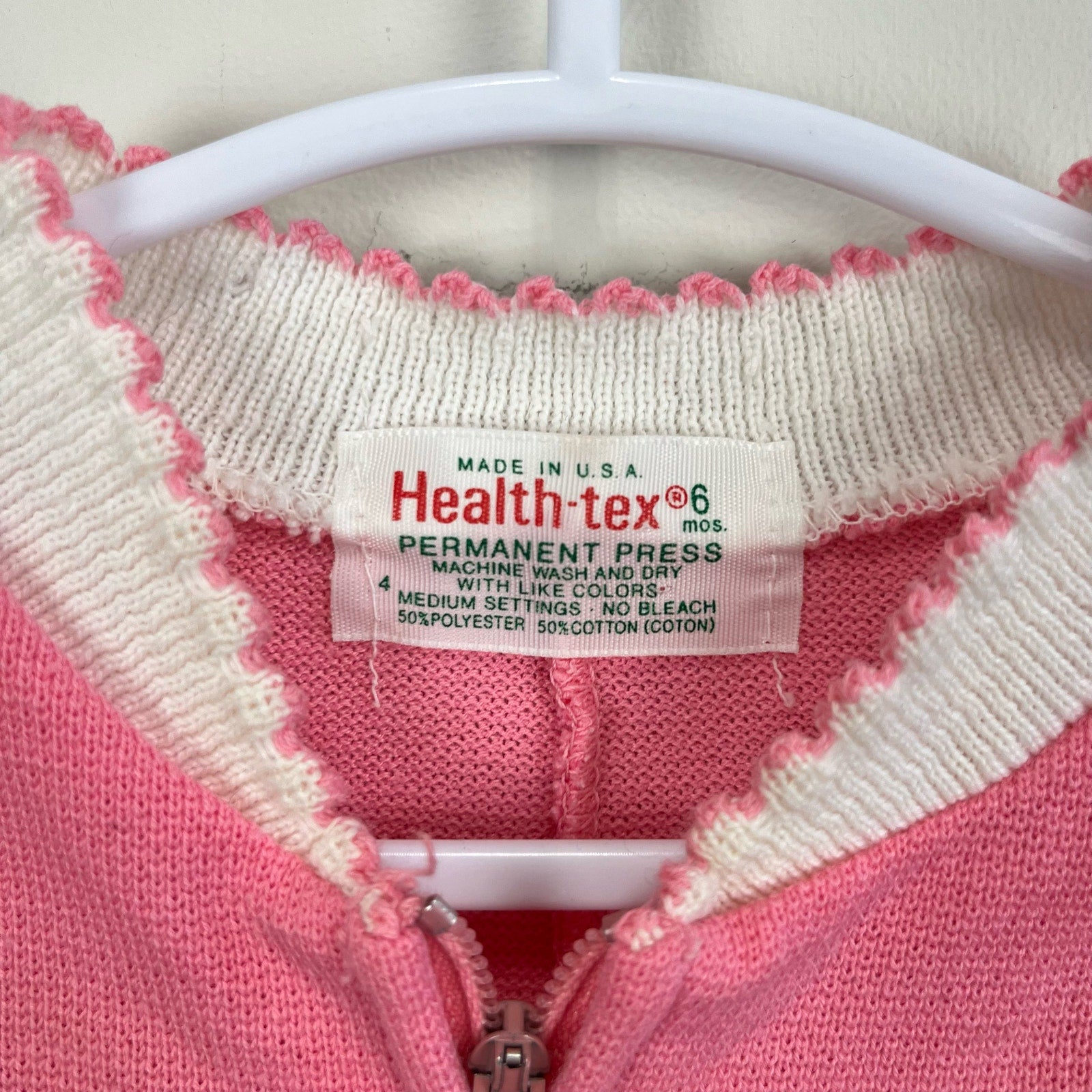 Vintage Health-tex Pink Garden Coveralls 6 Months USA