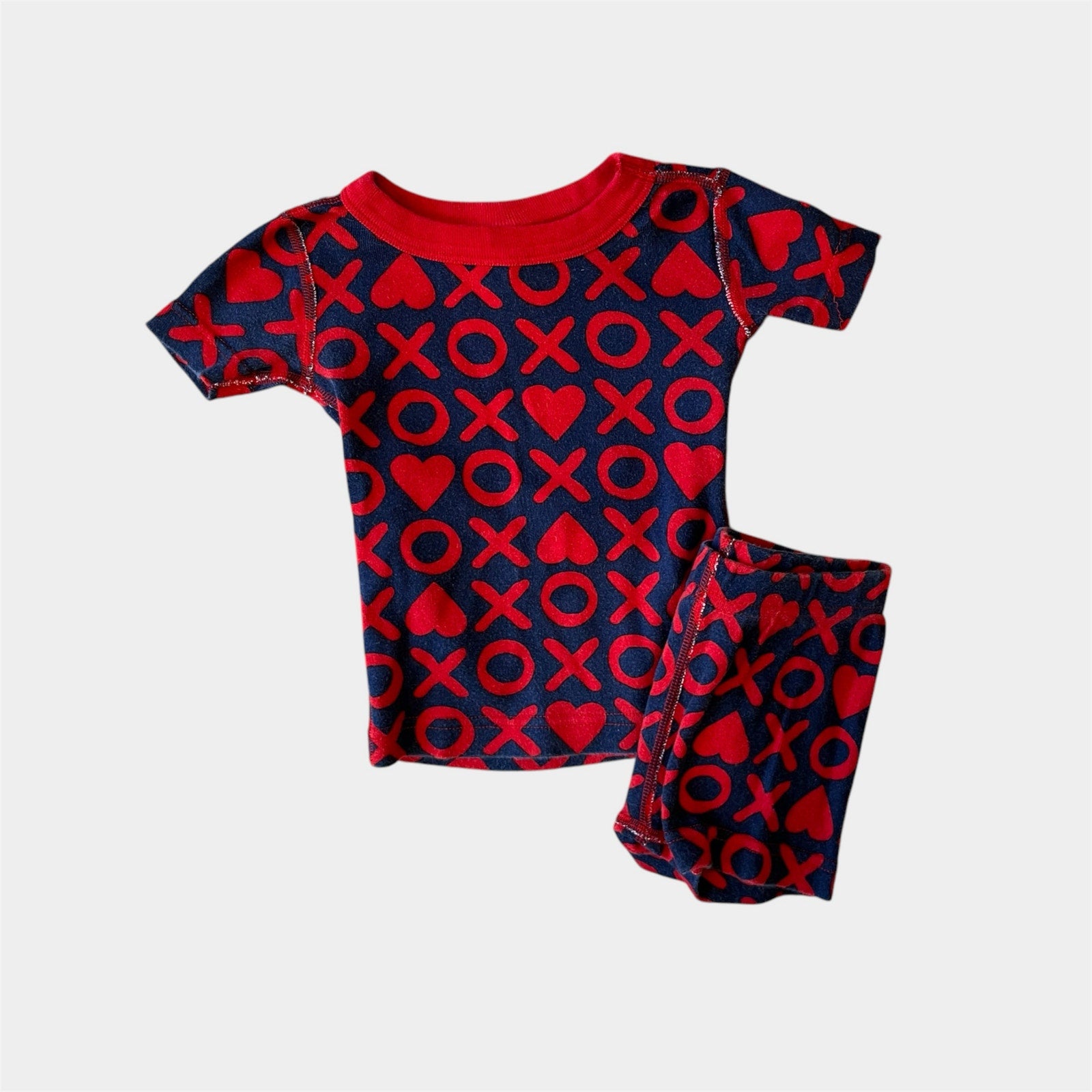 Hanna Andersson XOXO Short John Pajamas 85 cm 2T