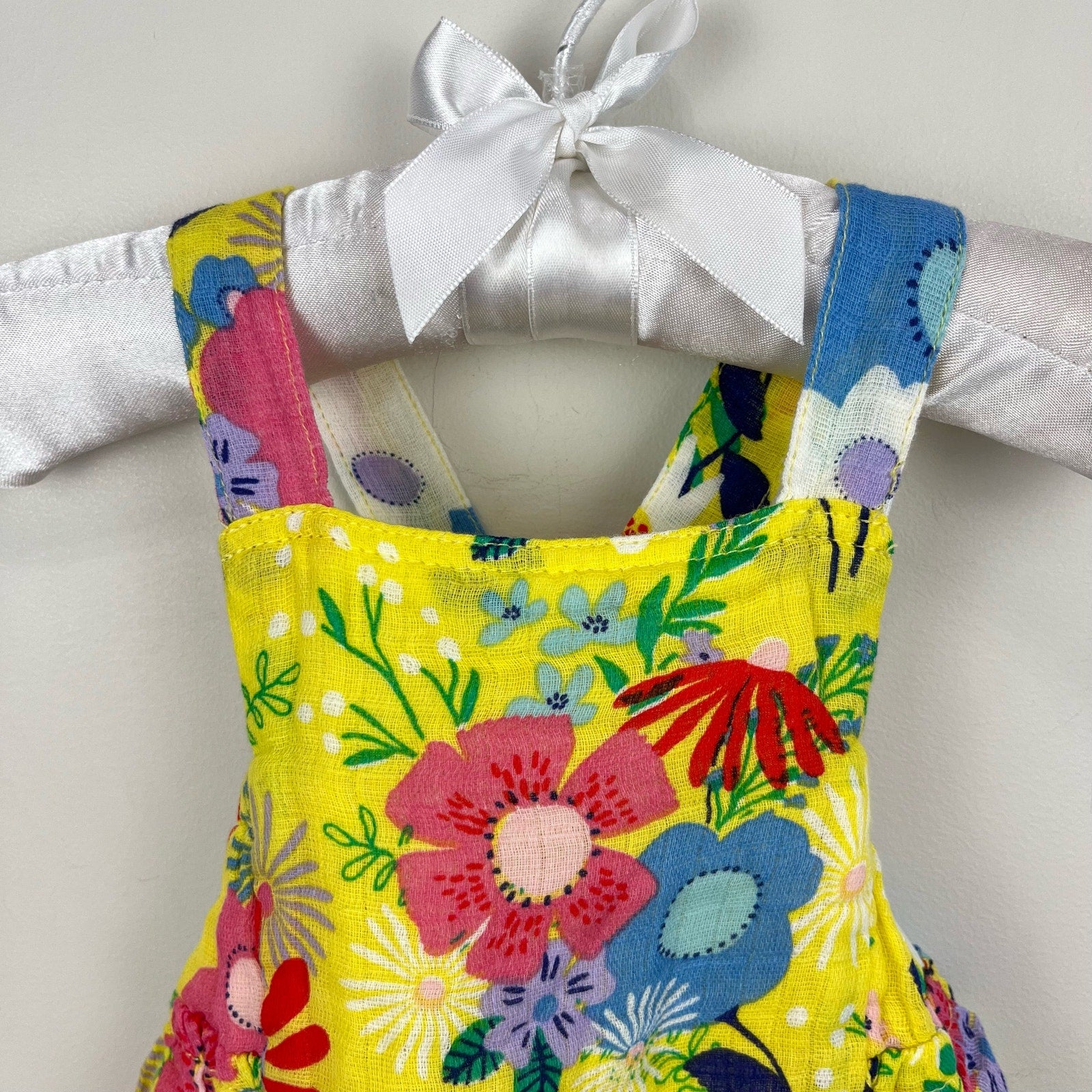 Angel Dear Yellow Floral Ruffle Sun Suit Romper 0-3 Months NWT