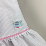 Load image into Gallery viewer, Vintage Healthtex White Seersucker Sailor Bow Dress 12 Months USA
