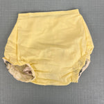 Load image into Gallery viewer, Vintage Cradle Togs Embroidered Cat Yellow Dress Diaper Set Lace Ruffle Small NWOT
