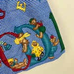 Load image into Gallery viewer, Vintage Blue Plaid Teddy Bear Alphabet Sleeveless Dress
