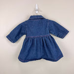 Load image into Gallery viewer, Vintage Y2K Disney Winnie the Pooh Denim Embroidered Heart Dress 6-9 Months
