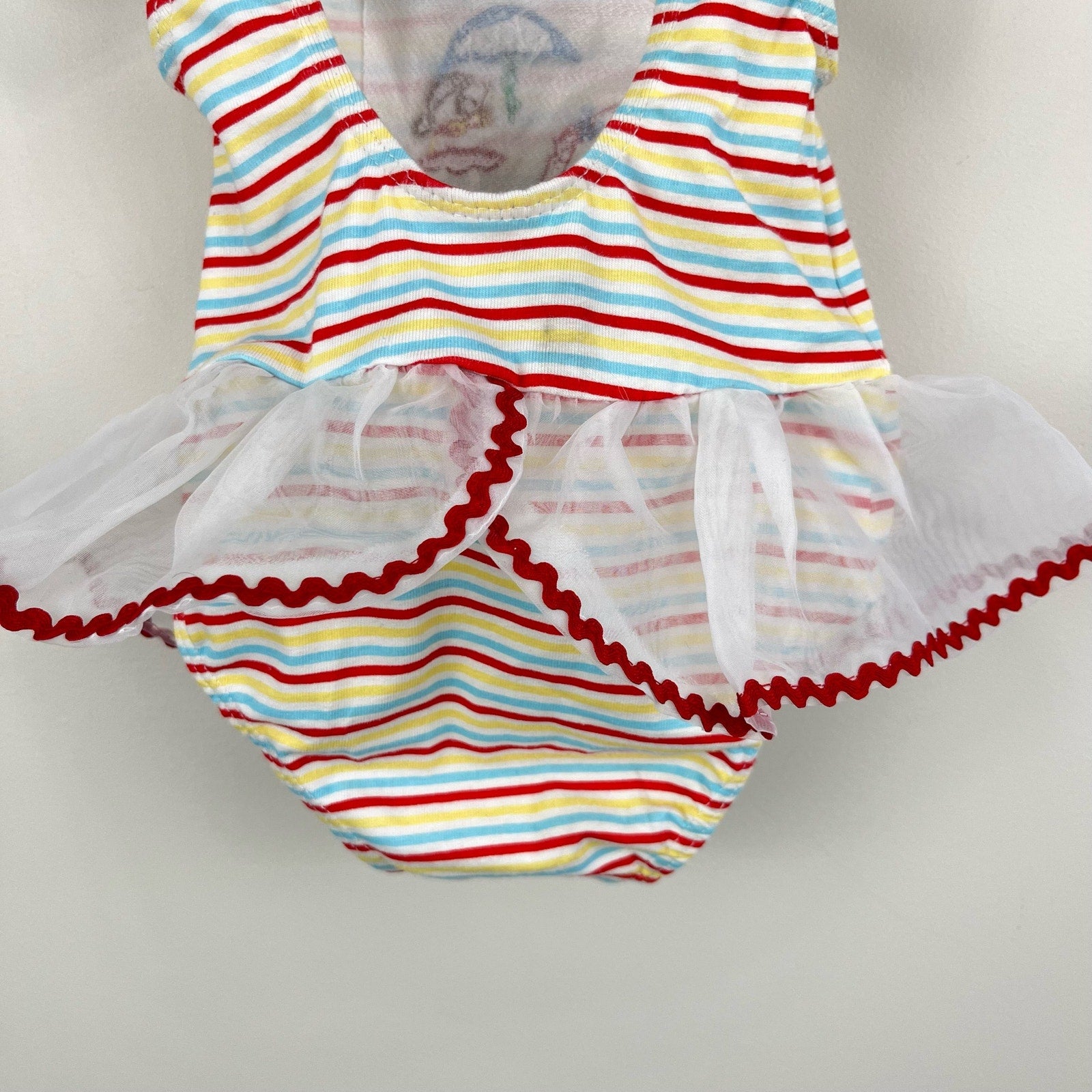 Big Fish by Sweet Potatoes Striped Circus Ruffle Bathing Suit 6 Months