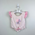 Load image into Gallery viewer, Vintage Little by Little Pink Striped Ice Cream Ruffle T-Shirt 12 Months
