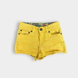 Mini Boden Girls Yellow Denim Shorts 8