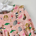 Load image into Gallery viewer, Mini Boden Printed Jersey Dress Provence Pink Dusty Animals 9-12 Months
