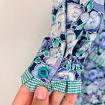 Load image into Gallery viewer, Vintage Wee Clancy Katie Pansy Blue Floral Ruffle Dress 8 USA
