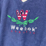 Load image into Gallery viewer, Vintage Weebok Classic Navy Blue Terry Shortall Romper 24 Months
