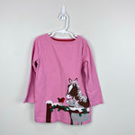 Load image into Gallery viewer, Mini Boden Animal Applique Cotton Tunic Top Formica Pink Horses 6-7
