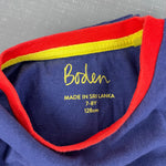 Load image into Gallery viewer, Mini Boden Lift-the-Flap Applique School Bunny T-Shirt Starboard Blue 7-8
