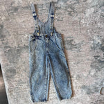 Load image into Gallery viewer, Vintage OshKosh B'gosh Acid Wash Suspender Overalls 4T USA
