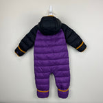Load image into Gallery viewer, L.L. Bean Infants’ Ultralight 650 Down Bunting Snowsuit Purple Black 3-6 Months
