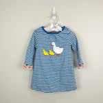 Load image into Gallery viewer, Mini Boden Reversible Elizabethan Blue Stripe Farm Dress 6-12 Months
