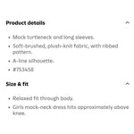 Load image into Gallery viewer, Old Navy Long-Sleeve Cozy-Knit Mock-Neck Dress for Girls Berry Nice Red M 8
