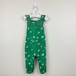 Load image into Gallery viewer, Mini Boden Baby Farm Animal Print Smocked Dungaree Green 12-18 Months
