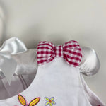Load image into Gallery viewer, Vintage Samara Seersucker Red Gingham Flower Bow Dress Baby Girl

