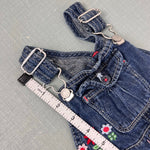Load image into Gallery viewer, Y2K Vintage Gap Embroidered Flower Blue Jean Overalls 3-6 Months
